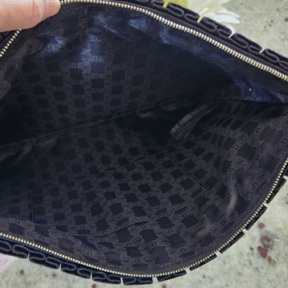Ted Baker Black Ruffle Extra Large Zipper Tote Laptop/ Cosmetic Pouch NEW - Picture 10 of 12